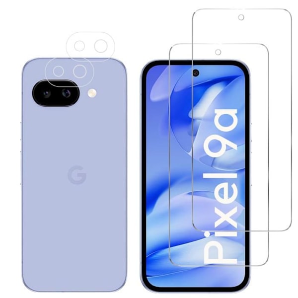 Hærdet Glas - Phonillico® - Google Pixel 9a - Pakke 2 - Ridsefast - Skærm- og kamerabeskyttelse Transparent