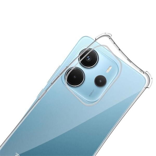 Iskunkestävä kuori - Phonillico - Xiaomi Redmi Note 14 4G (Globaaliversio) - Pehmeä - Kirkas - 2 Lasi Suojakalvoa Transparent