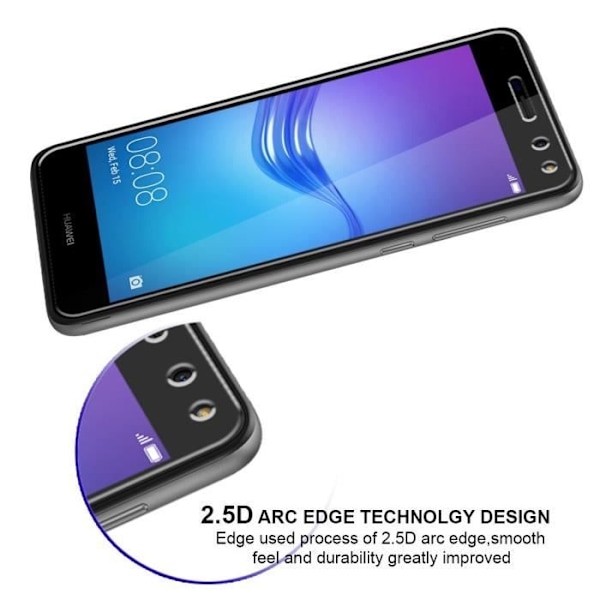 Telefoncase - Phonillico® - HUAWEI Y6 2017 - Transparent Silikone - Tempereret Glas - Ultra Slim Transparent