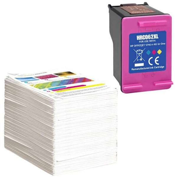 Tonerpatron - HP - 62XL - Färg - Kompatibel med OfficeJet och Envy - Paket av 1