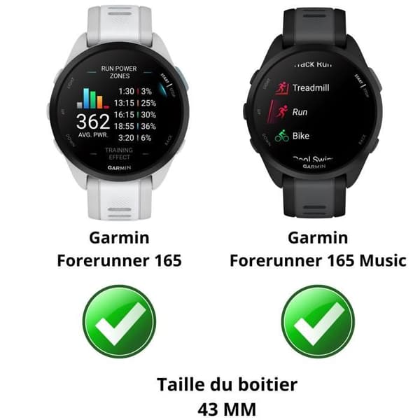 Coque til smartur - Phonillico - Kompatibel med Garmin Forerunner 165 - Transparent Transparent