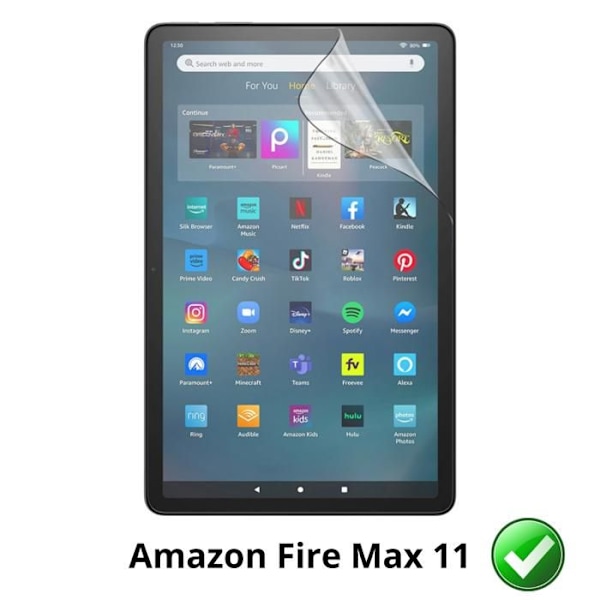 Näytönsuojus - Phonillico - Amazon Fire Max 11 - Pakkaus 2 - Kestävä - Ultra ohut - Muovia