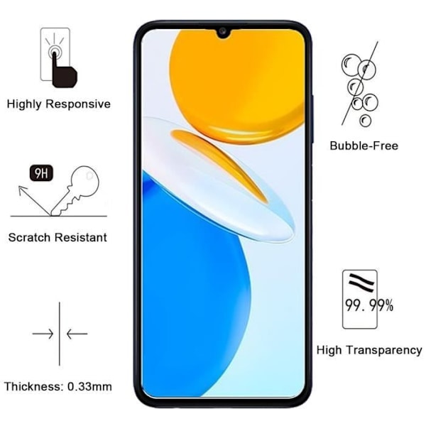 Härdat glas för Honor X7 [Pack 2] skyddsglas för skärm Phonillico® Transparent