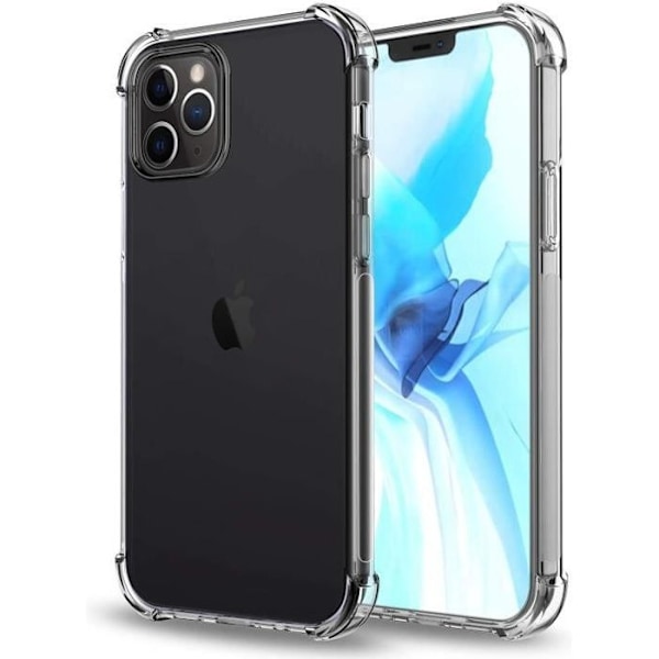 Iskunkestävä kuori - Phonillico - iPhone 12 PRO MAX - Pehmeä silikoni - Ultra ohut - Läpinäkyvä Transparent