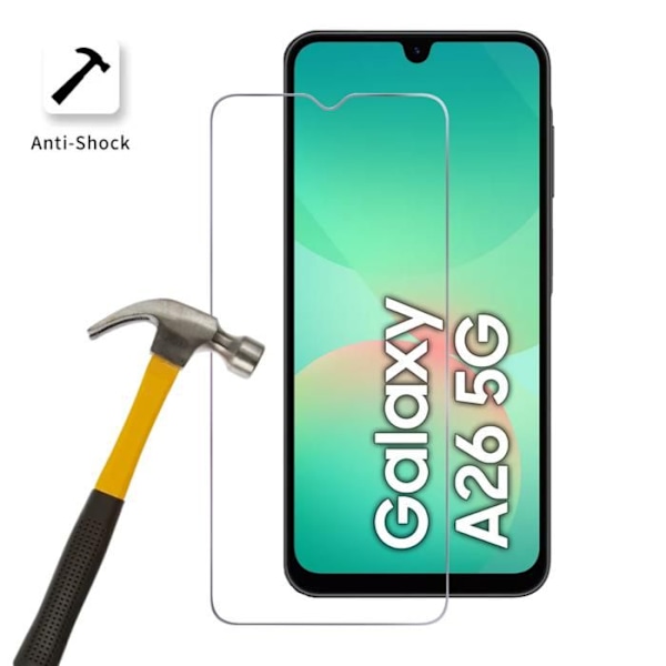 Hærdet Glas - Phonillico® - Samsung Galaxy A26 5G - Pakke med 2 - Ridsefast - Gennemsigtig Transparent