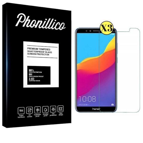Film til beskyttelse af skærm - Phonillico® - Huawei HONOR 7A - Pakke med 3 - Tempereret glas - Ridsesikkert