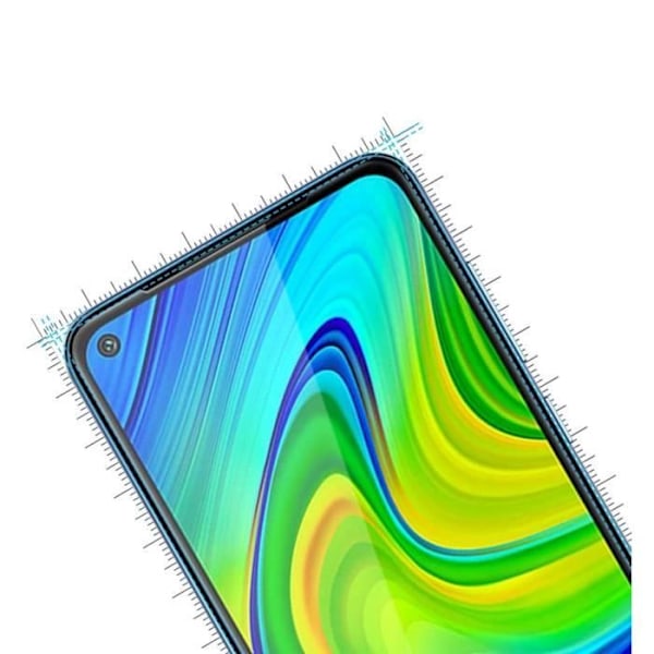 Lujitetut lasit Xiaomi REDMI NOTE 9 [Pakkaus 2] Kirkas kalvo mustalla reunalla näytönsuojaksi Phonillico®