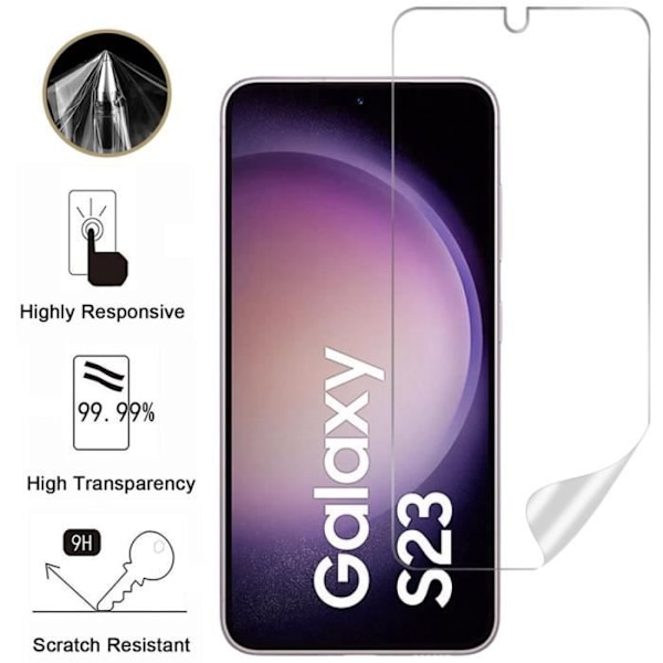 Skyddande Plastskydd för Samsung Galaxy S23 [Pack 2] Resistenta Repellande Ultra Tunna Phonillico®