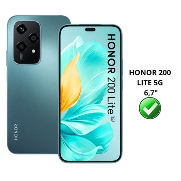 Coque antishock til Honor 200 Lite 5G og 2 hærdede glas screenbeskyttelse Phonillico Transparent