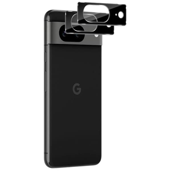 Skyddskamera för Google Pixel 8 [Pack om 2] Härdat glas bakre kameraskydd Phonillico® Svart