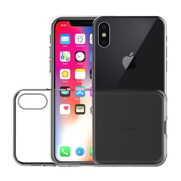 Transparent Silikon Case - Phonillico® - iPhone X - Ultra Slim - Härdat Glas - Skärmskydd Transparent