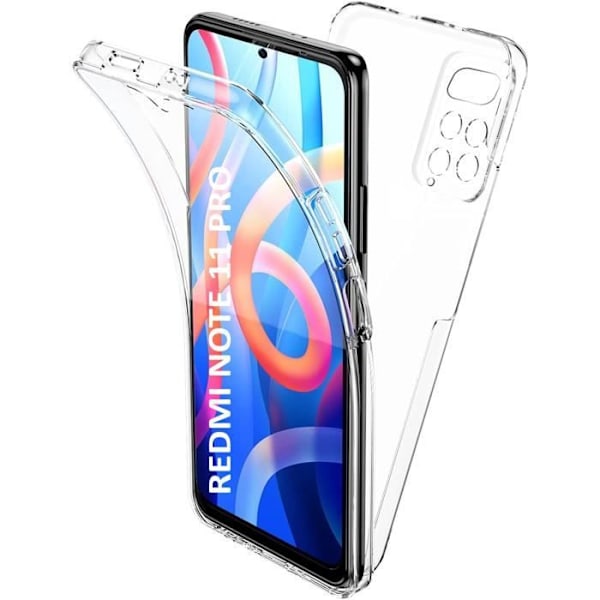 Coque voor Xiaomi Redmi Note 11 PRO - Redmi Note 11 PRO 5G - Etui 360 Integraali 2 Osaa Etu Taakse Phonillico® Transparent