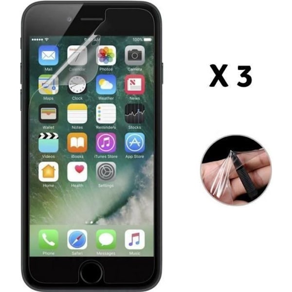 Näyttösuojus - Phonillico - iPhone SE 2020 - 3 pakkauksen setti - Erittäin ohuet - Naarmunkestävät