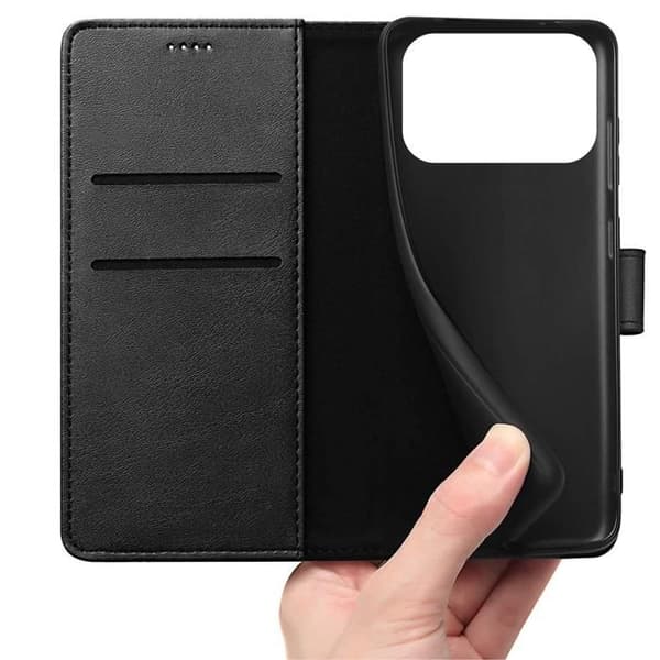 Coque til iPhone 17 PRO - Sorte Wallet med Magnetisk Klap og Kortplads Phonillico® Svart
