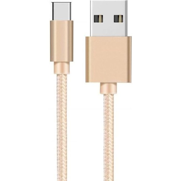 USB-C-kabel för Xiaomi REDMI 9 - REDMI 9T - REDMI NOTE 9T - REDMI NOTE 8T - Typ USB-C Nylon Flätad Guld 1 Meter Phonillico® Guld