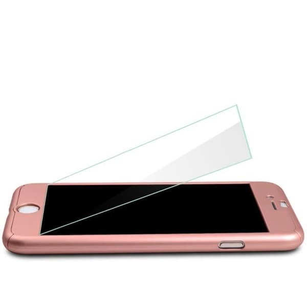 Coque - Phonillico® - iPhone 7 - Rosa - Tempereret Glas - Fuld Beskyttelse Rosa