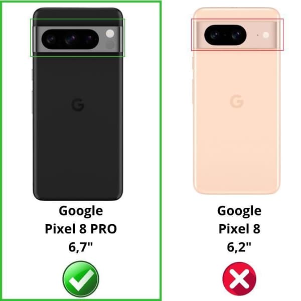 Coque Antichock för Google Pixel 8 PRO - Transparent mjuk silikonsskydd Phonillico® Transparent