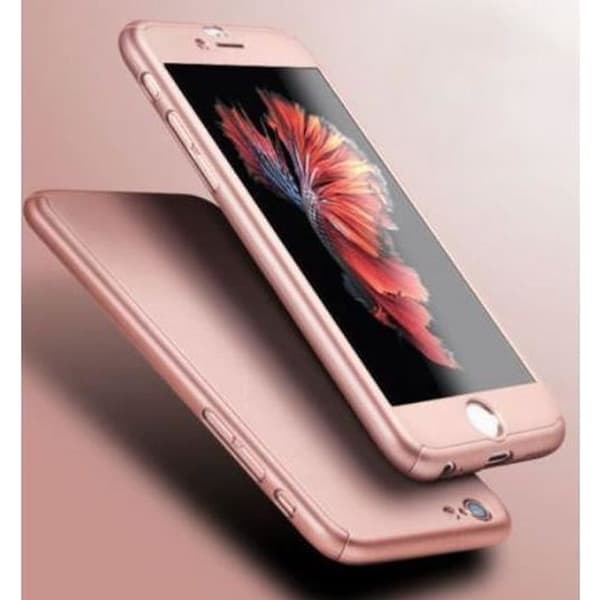 Heltäckande skyddsskal för Apple iPhone 8 PLUS - Phonillico - Rosa - Hård - Härdat glas Ros