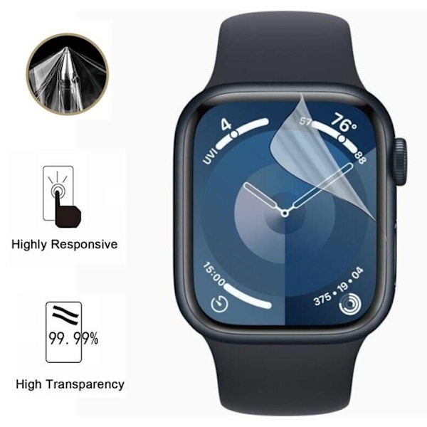 Suojakalvo Watch Series 9:lle - 45mm [Paketti 6] Kestävä Ultra Ohut Muovinen Suojakalvo Phonillico Transparent