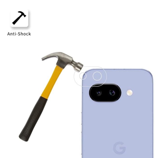 Kameran suoja - Phonillico® - Google Pixel 9a - 2 kpl - Temperoitua lasia - Naarmuuntumaton Transparent