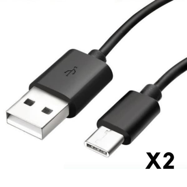 USB-C-kabel för Xiaomi Redmi Note 11 / Redmi Note 11 Pro 5G / Redmi Note 11T 5G - Svart 1 Meter [PACK 2] Phonillico® Svart