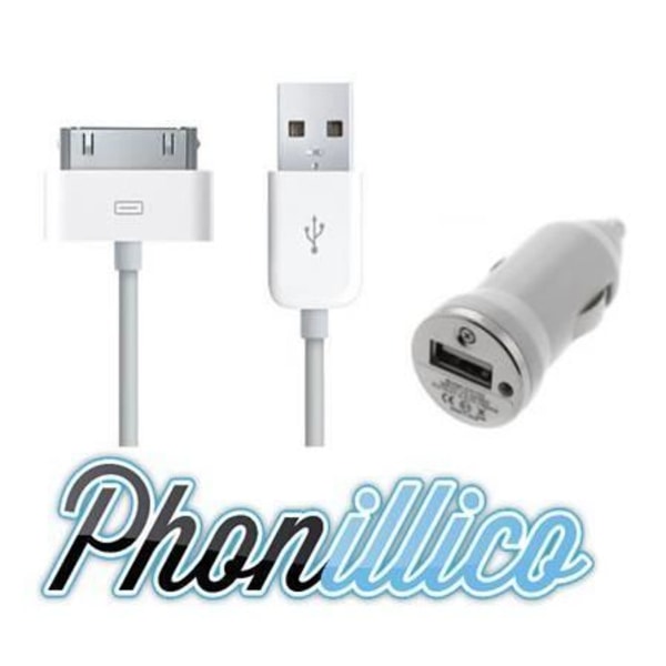 Autonlaturi - Apple - iPad 2 3 4 - USB-kaapeli mukana - Helppokäyttöinen ja nopea - Värinä valkoinen