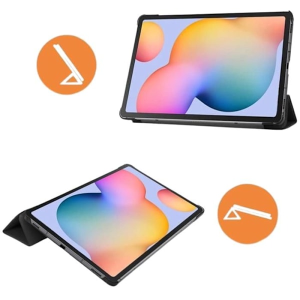 Svart fodral till Samsung Galaxy Tab S6 Lite 2020 2022 2024 - Phonillico Multi-Position Full Protection Case Svart