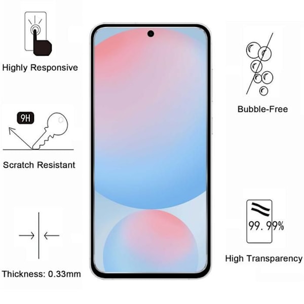 Skærmbeskyttelse - Phonillico® - Samsung Galaxy S24 FE - Stødtåle - Pakke med 2 - Ridsefast Transparent