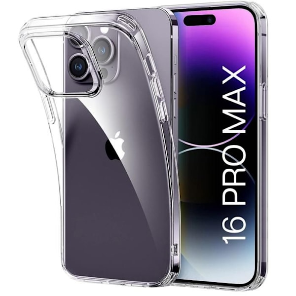 TPU-skal till iPhone 16 PRO MAX - Transparent silikongel Ultratunt mjukt skydd Phonillico® Transparent