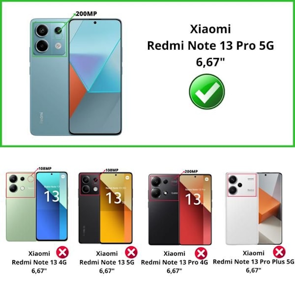 Coque - Phonillico® - Xiaomi Redmi Note 13 PRO 5G - Musta Lompakko - Nahkaefekti - Video Tuki Svart