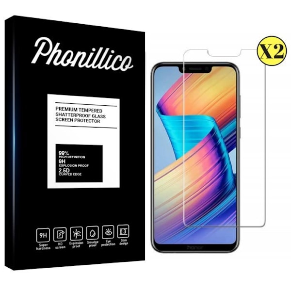 Näyttösuojakalvo - Phonillico® - Huawei HONOR PLAY - Pakkaus 2 - Karkaistu lasi - Naarmunkestävä