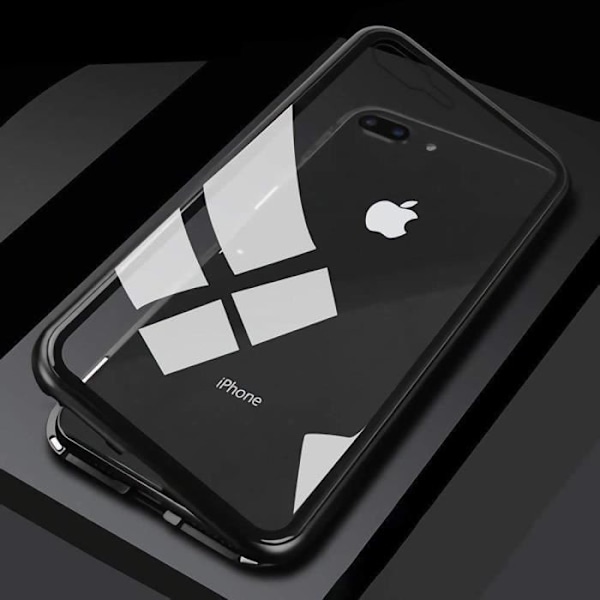 Coque til iPhone SE 2022 - Magnetisk Sort Cover Etui 360 Integreret Stødtålig Tempereret Glas Skærmbeskyttelse Phonillico® Svart
