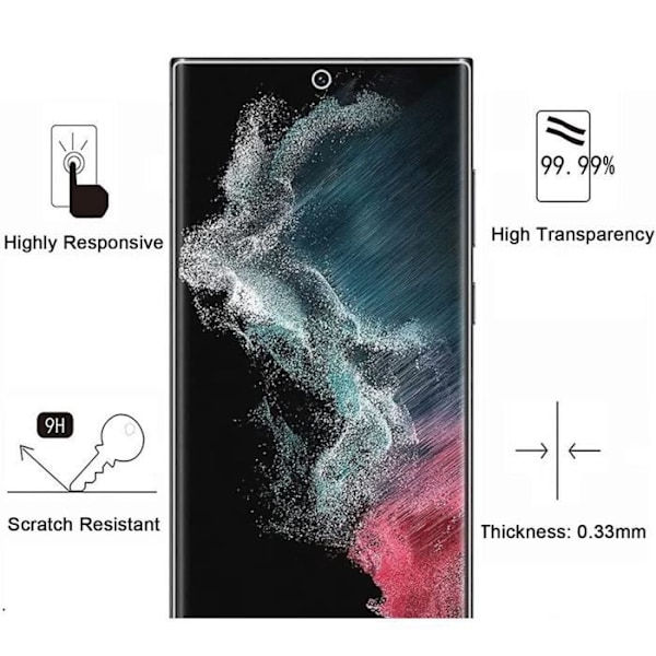 Samsung Galaxy S22 ULTRA 5G: n muovisuojakalvo [2 kpl pakkaus] kestävä, naarmuuntumaton, erittäin ohut Phonillico® Transparent