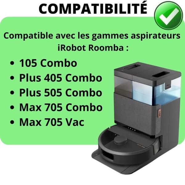 Støvsugerpose til iRobot Roomba Plus 505 Combo/Plus 405 Combo/Max 705 Combo/Max 705 Vac/105 Combo [Sæt 10] Phonillico®