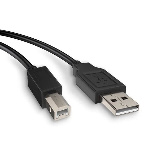 USB Printer Cable - Generic - 3 meters - Compatible with Canon HP Dell Epson - USB 2.0 - Black