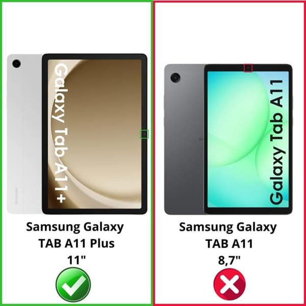 Coque + 2 hærdede glas til Samsung Galaxy Tab A11 PLUS - Stødabsorberende Transparent Beskyttelse Phonillico® Transparent