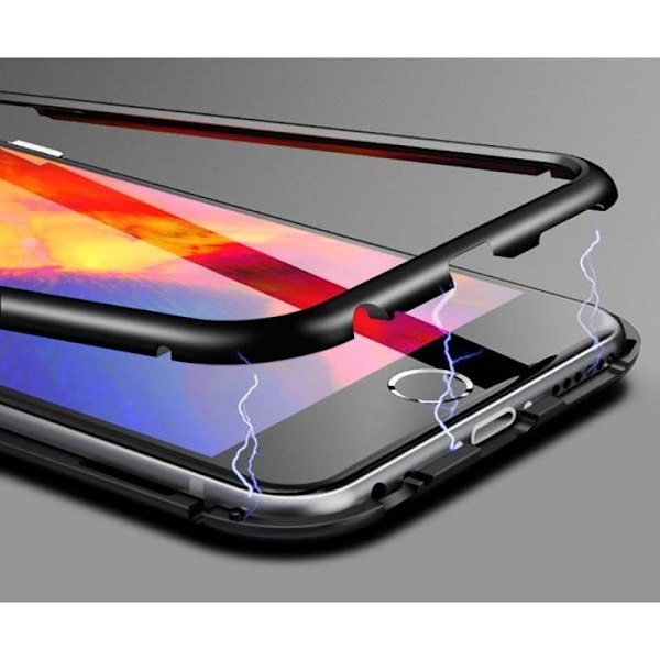 Coque til iPhone SE 2022 - Magnetisk Sort Cover Etui 360 Integreret Stødtålig Tempereret Glas Skærmbeskyttelse Phonillico® Svart