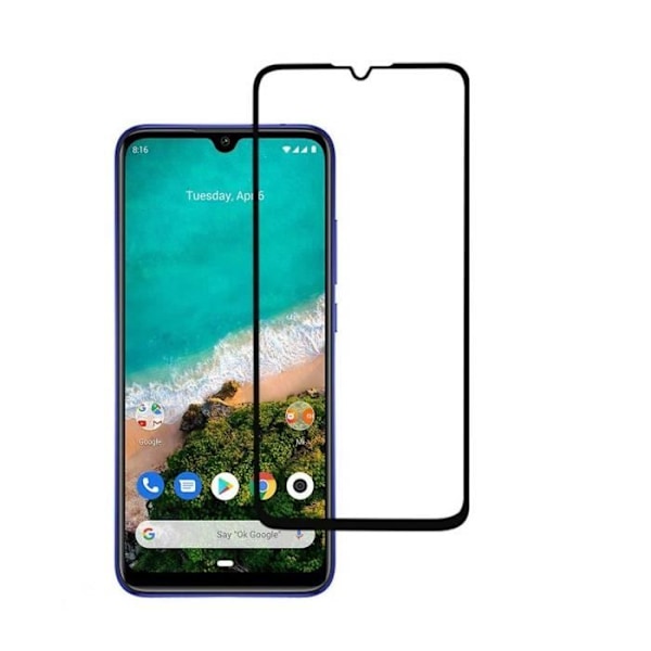 Härdat glas för Xiaomi MI A3 - Transparent helfilm med svart kant skärmskydd [Phonillico®]