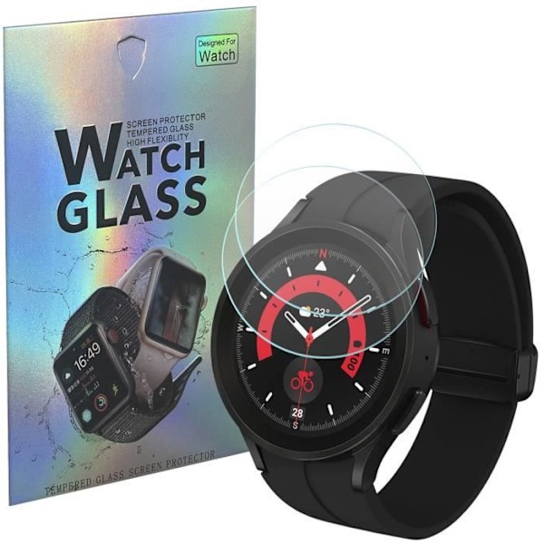 Hærdet Glas til Samsung Galaxy Watch 5 Pro 45mm [Pakke med 2] Beskyttelsesfilm til Urskærm, Kradsikker Phonillico®