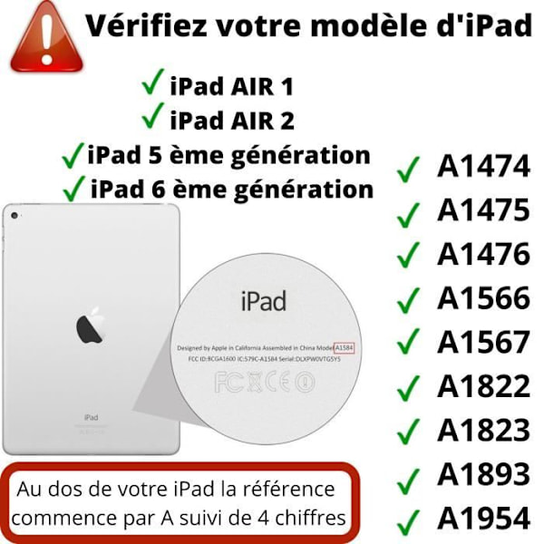 Skydd för iPad - Phonillico - Stötsäker TPU Mjuk - Transparent - Kompatibel med iPad 6/5/AIR 2/1 Transparent