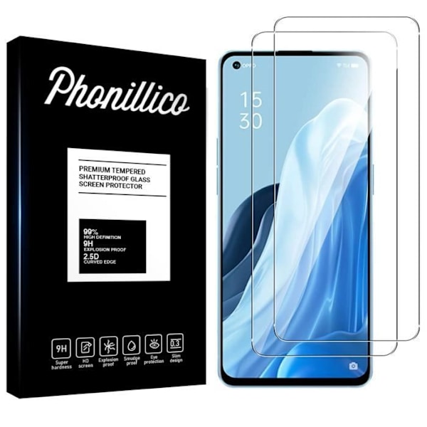Tempered Glass for Oppo Reno 7 5G [Pack 2] Screen Protection Film Phonillico® Transparent