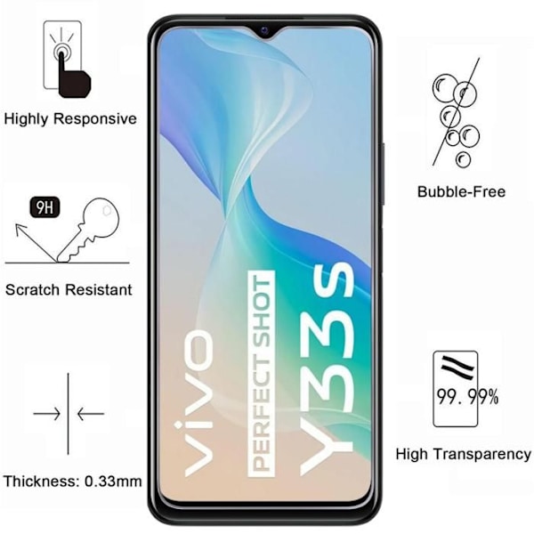 Film til Beskyttelse af Skærm - Phonillico - Vivo Y33S - Pakke med 4 - hærdet glas - Ridsesikker Transparent