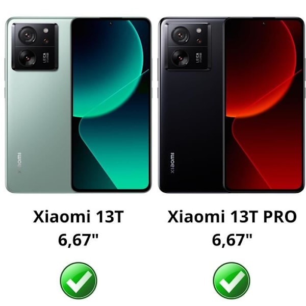 Beskyttelsesfilm - Phonillico® - Xiaomi 13T/13T PRO - Pakke 2 - Hærdet glas - Ridsefast Transparent