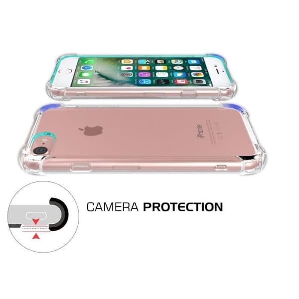 [Kompatibel Apple iPhone 7] Stötsäker Transparent Silikon [Phonillico®] Transparent
