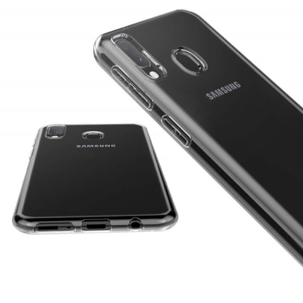 Coque Samsung Galaxy A20E + Lasi Karkaistu - Suojaus Pehmeä Silikoni Ultra Ohut Näyttösuoja [Phonillico®] Transparent