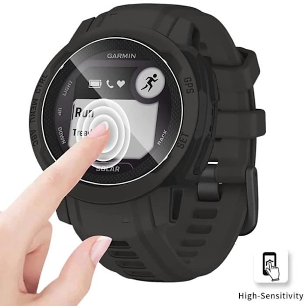 Lujitettu lasi Garmin Instinct 2:lle - Instinct 2 Solar [2 kpl] Näytön suojakalvo, naarmuuntumaton, Phonillico®