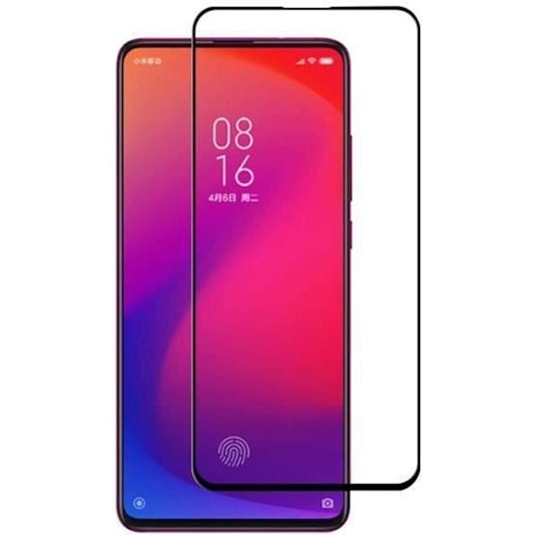 Hærdet Glas - Phonillico® - Xiaomi MI 9T/MI 9T PRO - Gennemsigtig - Sort Kant - Ridsefast Transparent, svart