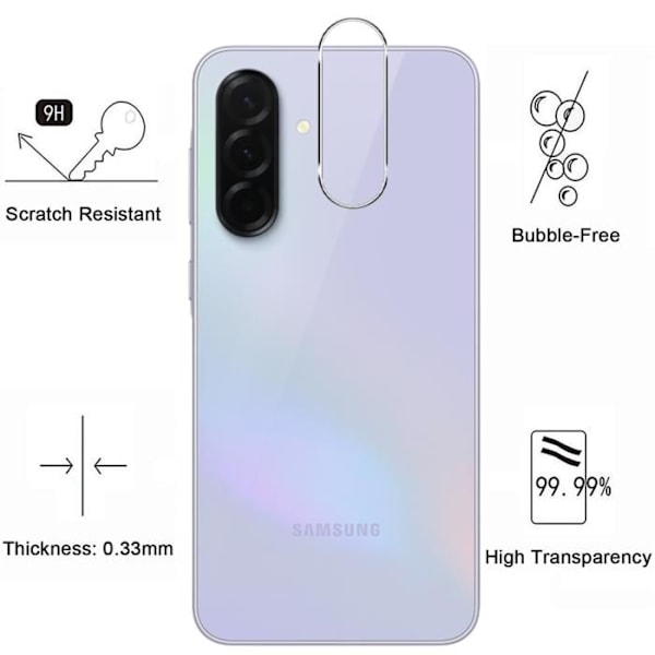 Beskyttelseskamera - Phonillico® - Samsung Galaxy A36 5G - Sæt med 2 - Hærdet Glas - Ridsefast Transparent