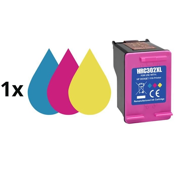 Inkkipatruuna - HP - 302XL - Väri - Yhteensopiva DeskJet/Envy/OfficeJet - XL