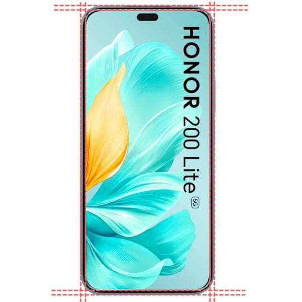 Stötdämpande skal - Phonillico - Honor 200 Lite 5G - Mjuk silikon - 2 Härdat glas - Förstärkt skydd Transparent
